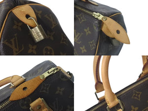 LOUIS VUITTON ルイヴィトン スピーディ25 ハンドバッグ M41109 モノグラム PVC レザー ゴールド金具 ブラウン 美品 中古 4c072796
