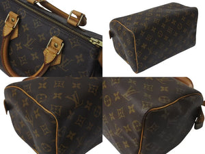 LOUIS VUITTON ルイヴィトン スピーディ25 ハンドバッグ M41109 モノグラム PVC レザー ゴールド金具 ブラウン 美品 中古 4c072796
