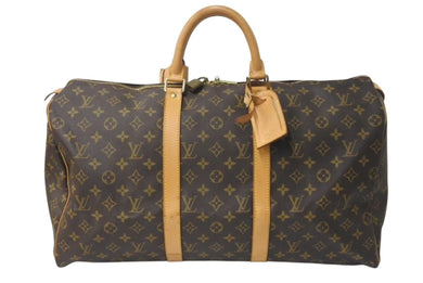 LOUIS VUITTON ルイヴィトン キーポル50 ボストンバッグ M41426 モノグラムキャンバス ブラウン ゴールド金具 美品 中古 4c072798