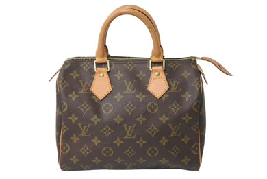 LOUIS VUITTON ルイヴィトン スピーディ25 ハンドバッグ M41109 モノグラム PVC レザー ゴールド金具 ブラウン 美品 中古 4c072800