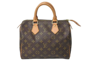LOUIS VUITTON ルイヴィトン スピーディ25 ハンドバッグ M41109 モノグラム PVC レザー ゴールド金具 ブラウン 美品 中古 4c072800