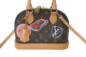 LOUIS VUITTON ルイヴィトン アルマBB ワールドツアーステッカー ハンドバッグ M43230 ショルダー 2WAY モノグラムキャンバス 美品 中古 4c072802