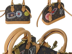 LOUIS VUITTON ルイヴィトン アルマBB ワールドツアーステッカー ハンドバッグ M43230 ショルダー 2WAY モノグラムキャンバス 美品 中古 4c072802