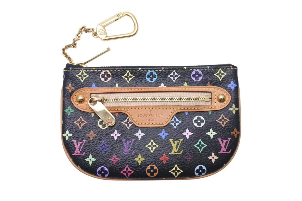 新品未使用 LOUISVUITTON ルイヴィトン ポシェットMM 小銭入れ コインケース M60031 ブラック マルチカラー 中古 4c072805
