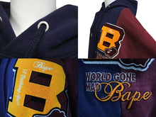 Load image into Gallery viewer, ABathingApe アベイシングエイプ BAPE ベイプ 23AW バッジ カラーブロッキング プルオーバー パーカー サイズM 美品 中古 4c072808