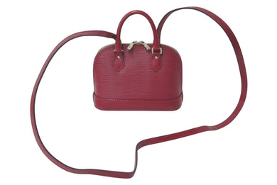 極美品 LOUIS VUITTON ルイヴィトン エピ アルマBB 2WAY バッグ M40851 フューシャ 赤紫 ショルダーバッグ ハンドバッグ レザー シルバー金具 中古 4c072825