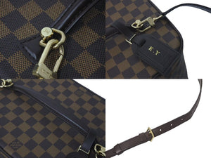極美品 LOUIS VUITTON ルイヴィトン ショルダーバッグ イニシャル入り オーダーメイド メイクボックス ダミエキャンバス ブラウン 中古 4c072826