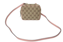 Load image into Gallery viewer, GUCCI グッチ ショルダーバッグ 120975 GGキャンバス ピンク レザー ブラウン ベージュ ゴールド金具 美品 中古 4c072832