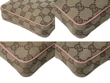 Load image into Gallery viewer, GUCCI グッチ ショルダーバッグ 120975 GGキャンバス ピンク レザー ブラウン ベージュ ゴールド金具 美品 中古 4c072832