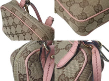 Load image into Gallery viewer, GUCCI グッチ ショルダーバッグ 120975 GGキャンバス ピンク レザー ブラウン ベージュ ゴールド金具 美品 中古 4c072832