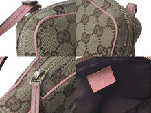 Load image into Gallery viewer, GUCCI グッチ ショルダーバッグ 120975 GGキャンバス ピンク レザー ブラウン ベージュ ゴールド金具 美品 中古 4c072832