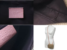 Load image into Gallery viewer, GUCCI グッチ ショルダーバッグ 120975 GGキャンバス ピンク レザー ブラウン ベージュ ゴールド金具 美品 中古 4c072832
