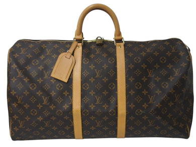 LOUIS VUITTON ルイヴィトン キーポル55 ボストンバッグ M41414 モノグラム ブラウン ゴールド金具 美品 中古 4c072833