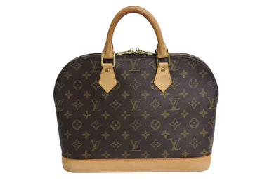LOUIS VUITTON ルイヴィトン アルマPM ハンドバッグ M51130 モノグラム PVC ブラウン ゴールド金具 美品 中古 4c072834