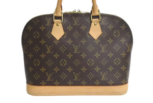 LOUIS VUITTON ルイヴィトン アルマPM ハンドバッグ M51130 モノグラム PVC ブラウン ゴールド金具 美品 中古 4c072834
