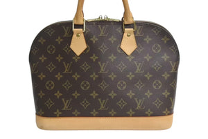 LOUIS VUITTON ルイヴィトン アルマPM ハンドバッグ M51130 モノグラム PVC ブラウン ゴールド金具 美品 中古 4c072834