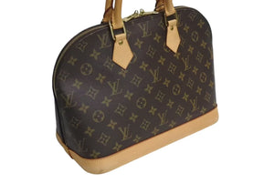 LOUIS VUITTON ルイヴィトン アルマPM ハンドバッグ M51130 モノグラム PVC ブラウン ゴールド金具 美品 中古 4c072834