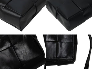 極美品 BOTTEGAVENETA ボッテガヴェネタ キャンディカセット ショルダーバッグ マキシイントレチャート ブラック P01134354K 中古 4c072838