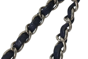 CHANEL シャネル マトラッセ25 チェーンショルダーバッグ Wフラップ Wチェーン 15番台 キャビアスキン ブルー シルバー 美品 中古 4c072839