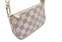 画像をギャラリービューアに読み込む, LOUIS VUITTON ルイヴィトン ミニポシェットアクセソワール アクセサリーポーチ N58010 ダミエアズール ホワイト 良品 中古 4c072850