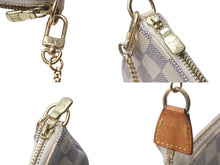 画像をギャラリービューアに読み込む, LOUIS VUITTON ルイヴィトン ミニポシェットアクセソワール アクセサリーポーチ N58010 ダミエアズール ホワイト 良品 中古 4c072850