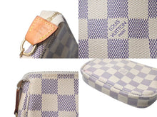 画像をギャラリービューアに読み込む, LOUIS VUITTON ルイヴィトン ミニポシェットアクセソワール アクセサリーポーチ N58010 ダミエアズール ホワイト 良品 中古 4c072850
