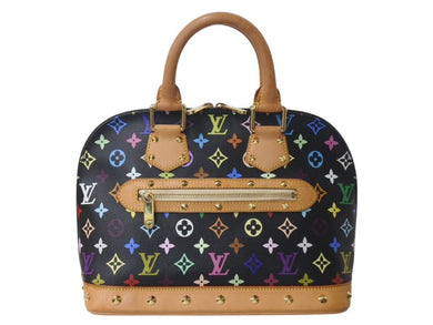 LOUIS VUITTON ルイヴィトン アルマPM ハンドバッグ M40444 モノグラム マルチカラー PVC レザー ブラック 美品 中古 4c072853