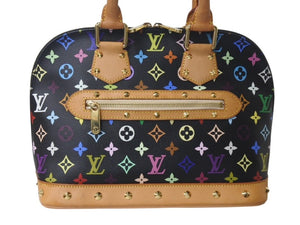 LOUIS VUITTON ルイヴィトン アルマPM ハンドバッグ M40444 モノグラム マルチカラー PVC レザー ブラック 美品 中古 4c072853