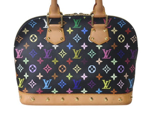 LOUIS VUITTON ルイヴィトン アルマPM ハンドバッグ M40444 モノグラム マルチカラー PVC レザー ブラック 美品 中古 4c072853