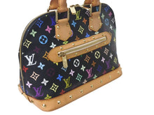 Load image into Gallery viewer, LOUIS VUITTON ルイヴィトン アルマPM ハンドバッグ M40444 モノグラム マルチカラー PVC レザー ブラック 美品 中古 4c072853