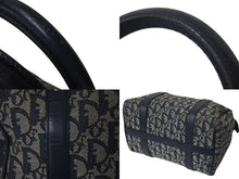 Load image into Gallery viewer, ChristianDior クリスチャンディオール ハンドバッグ PZ1002 トロッター柄 キャンバス レザー ネイビー ゴールド金具 良品 中古 4c072854