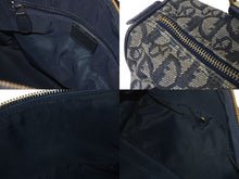 Load image into Gallery viewer, ChristianDior クリスチャンディオール ハンドバッグ PZ1002 トロッター柄 キャンバス レザー ネイビー ゴールド金具 良品 中古 4c072854