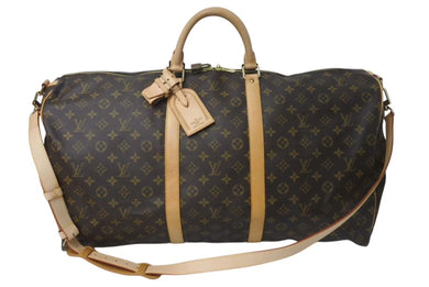 LOUIS VUITTON ルイヴィトン キーポルバンドリエール60 ボストンバッグ M41412 モノグラム PVC ヌメ革 ブラウン 美品 中古 4c072856