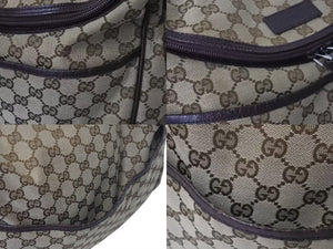 GUCCI グッチ マザーズバッグ ショルダーバッグ 123326 GGキャンバス レザー ブラウン ベージュ シルバー金具 美品 中古 4c072858