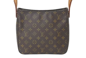 LOUIS VUITTON ルイヴィトン ルーピングMM ハンドバッグ M51146 モノグラム ゴールド金具 ブラウン 美品 中古 4c072860