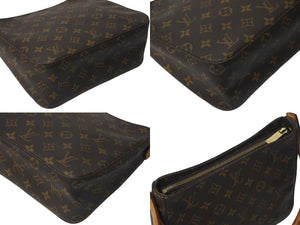 LOUIS VUITTON ルイヴィトン ルーピングMM ハンドバッグ M51146 モノグラム ゴールド金具 ブラウン 美品 中古 4c072860