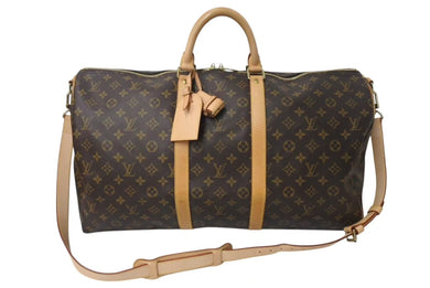 極美品 LOUIS VUITTON ルイヴィトン モノグラム キーポルバンドリエール55 M41414 ボストンバック ブラウン 中古 4c072861