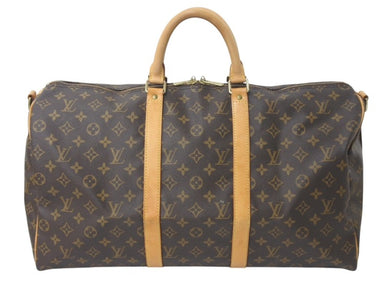 LOUIS VUITTON ルイヴィトン キーポル バンドリエール50 ボストンバッグ M41416 モノグラム PVC レザー ブラウン 美品 中古 4c072862