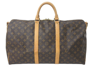 LOUIS VUITTON ルイヴィトン キーポル バンドリエール50 ボストンバッグ M41416 モノグラム PVC レザー ブラウン 美品 中古 4c072862