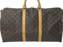 Load image into Gallery viewer, LOUIS VUITTON ルイヴィトン キーポル バンドリエール50 ボストンバッグ M41416 モノグラム PVC レザー ブラウン 美品 中古 4c072862