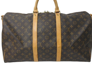 LOUIS VUITTON ルイヴィトン キーポル バンドリエール50 ボストンバッグ M41416 モノグラム PVC レザー ブラウン 美品 中古 4c072862