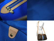 Load image into Gallery viewer, 極美品 LOUIS VUITTON ルイヴィトン スピーディ バンドリエール30 ハンドバッグ イニシャル入り M41112 ブラウン ブルー 中古 4c072864