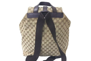 GUCCI グッチ ジャッキーライン リュックサック バックパック 114551 GGキャンバス レザー ベージュ シルバー金具 美品 中古 4c072867 