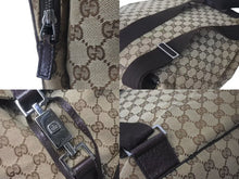 画像をギャラリービューアに読み込む, GUCCI グッチ ジャッキーライン リュックサック バックパック 114551 GGキャンバス レザー ベージュ シルバー金具 美品 中古 4c072867 