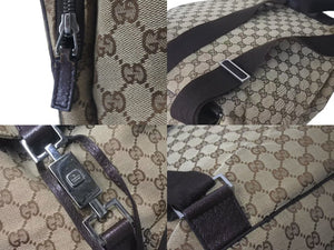 GUCCI グッチ ジャッキーライン リュックサック バックパック 114551 GGキャンバス レザー ベージュ シルバー金具 美品 中古 4c072867 