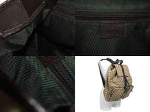 GUCCI グッチ ジャッキーライン リュックサック バックパック 114551 GGキャンバス レザー ベージュ シルバー金具 美品 中古 4c072867 