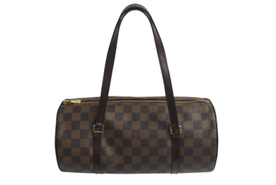 LOUIS VUITTON ルイヴィトン パピヨンGM ハンドバッグ N51303 ダミエ エベヌ ブラウン PVC レザー 美品 中古 4c072868