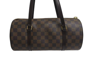 LOUIS VUITTON ルイヴィトン パピヨンGM ハンドバッグ N51303 ダミエ エベヌ ブラウン PVC レザー 美品 中古 4c072868