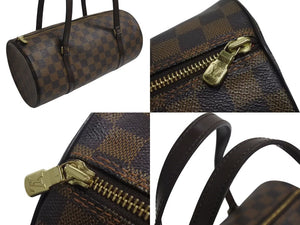 LOUIS VUITTON ルイヴィトン パピヨンGM ハンドバッグ N51303 ダミエ エベヌ ブラウン PVC レザー 美品 中古 4c072868