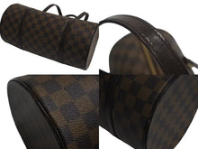 Load image into Gallery viewer, LOUIS VUITTON ルイヴィトン パピヨンGM ハンドバッグ N51303 ダミエ エベヌ ブラウン PVC レザー 美品 中古 4c072868